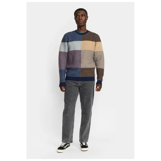 Revolution Knit pull collor block blue & ocre - Image 2
