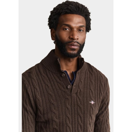 Gant Half zip lamswollen polotrui met kabel 8050325/217 - Image 2