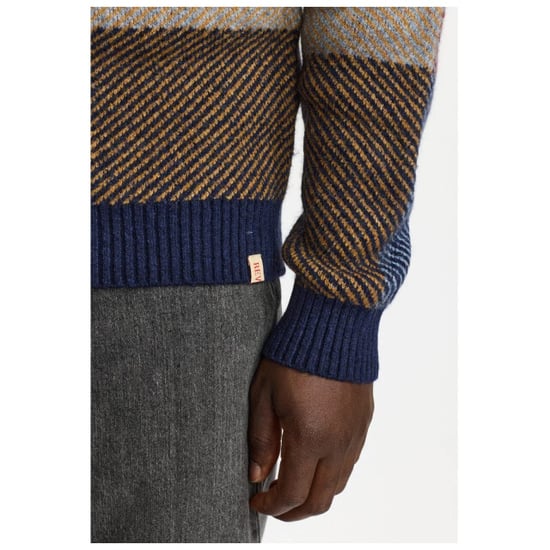 Revolution Knit pull collor block blue & ocre - Image 3