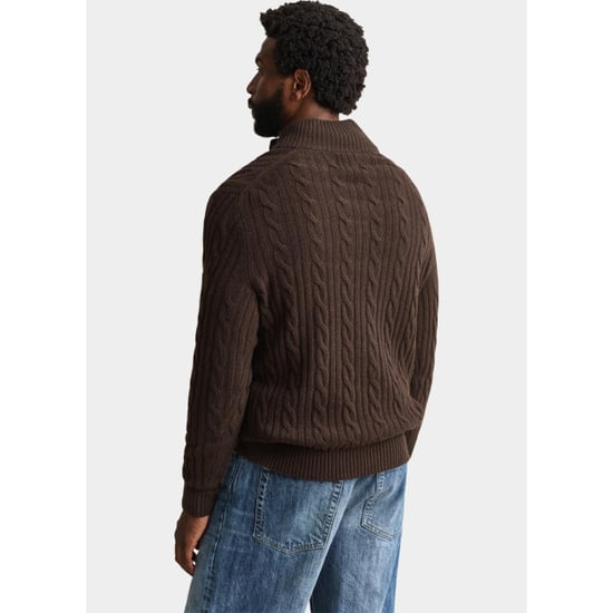 Gant Half zip lamswollen polotrui met kabel 8050325/217 - Image 3