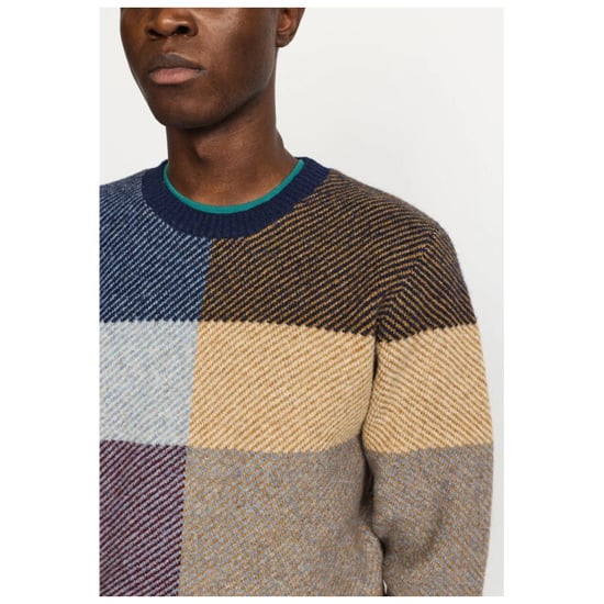 Revolution Knit pull collor block blue & ocre - Image 6