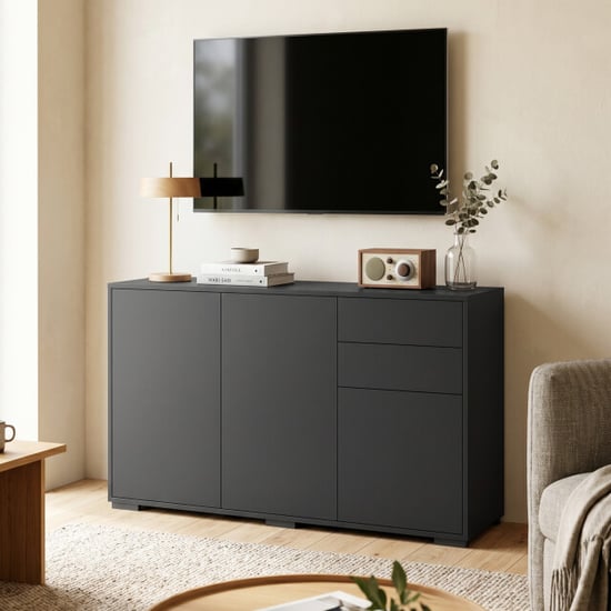 4goodz Kommode dressoir – 2 lades push-click 117x36x74 cm - - Image 4