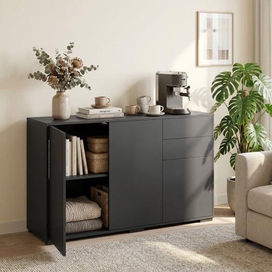 4goodz Kommode dressoir – 2 lades push-click 117x36x74 cm - - Image 6
