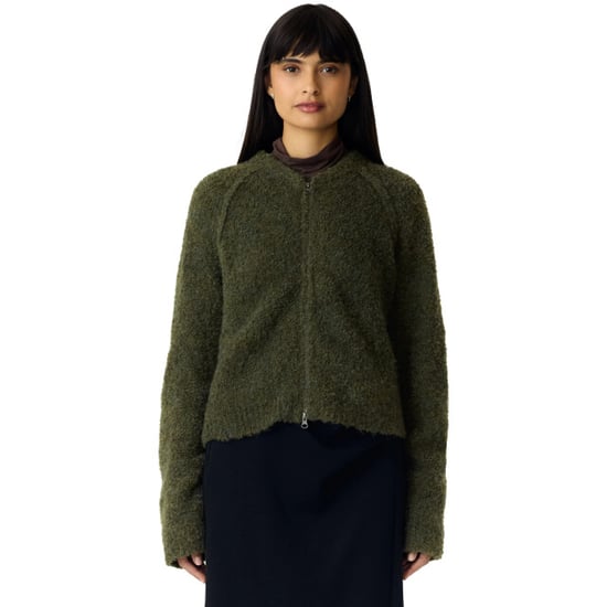 YAS Plyra ls knit zip cardigan chive - Image 4