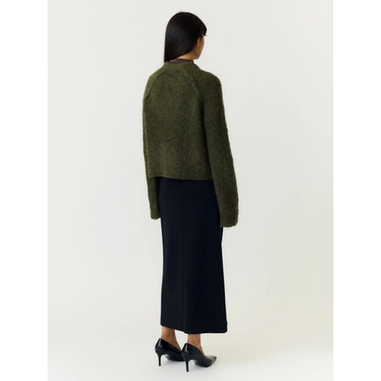 YAS Plyra ls knit zip cardigan chive - Image 5