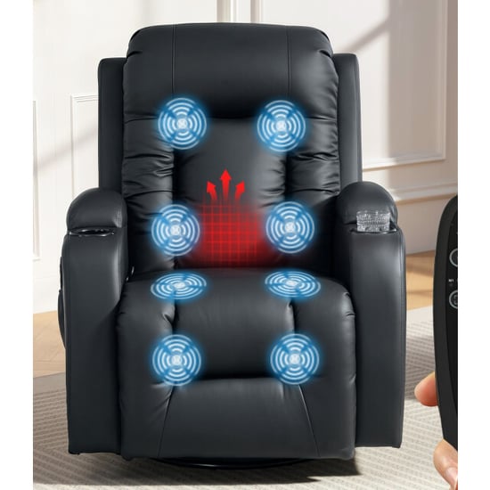 4goodz Massagestoel met schommel lig- en warmtefunctie 3 modi draaibaar - - Image 2