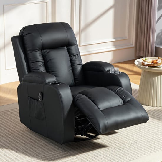 4goodz Massagestoel met schommel lig- en warmtefunctie 3 modi draaibaar - - Image 3