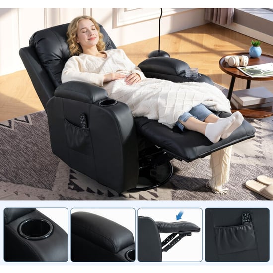 4goodz Massagestoel met schommel lig- en warmtefunctie 3 modi draaibaar - - Image 5