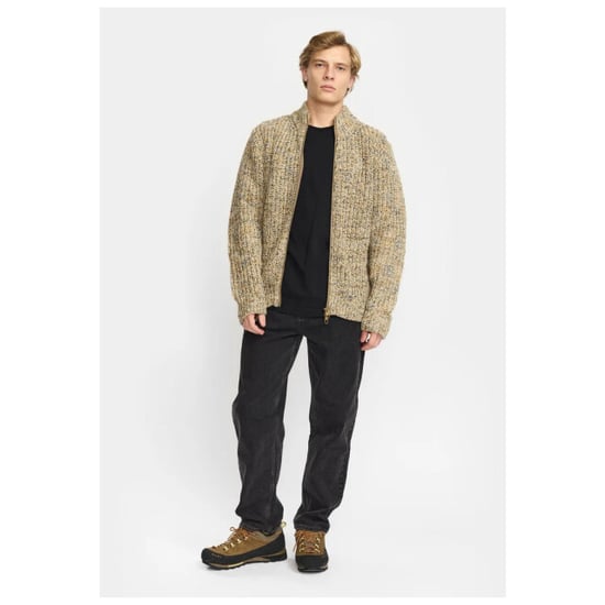 Revolution Knit cardigan with zipper in -blue melange - Image 3