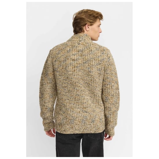 Revolution Knit cardigan with zipper in -blue melange - Image 5