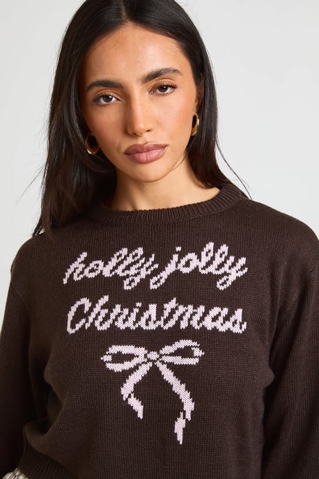 Holly Jolly Crop Christmas Jumper - Image 4