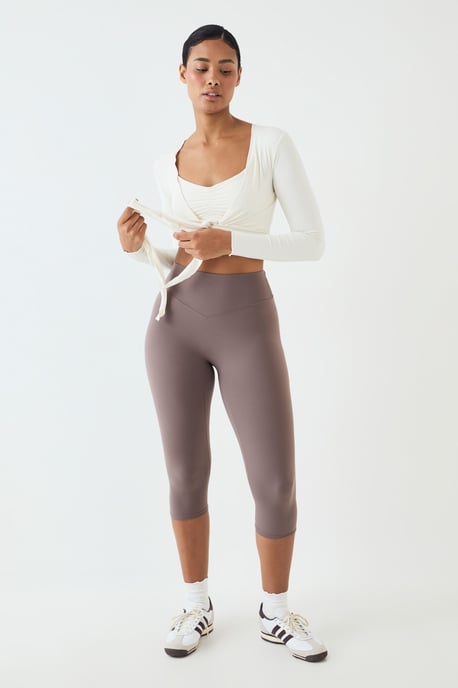 DSGN Studio Soft Luxe Lettuce Edge Wrap Long Sleeve Top - Image 2