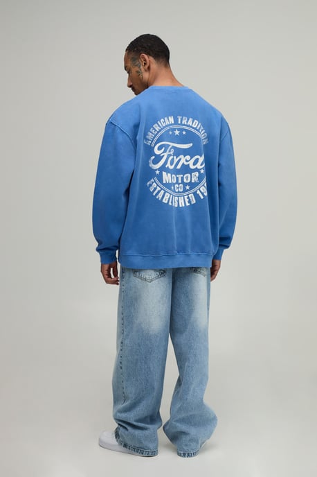 Oversized Ford License Washed Sweatshirt - Image 3