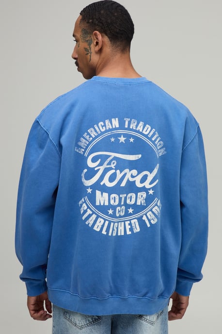 Oversized Ford License Washed Sweatshirt - Image 4