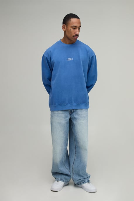 Oversized Ford License Washed Sweatshirt - Image 5
