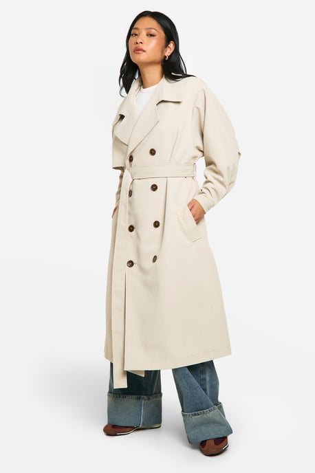 Petite Oversized Raglan Sleeve Trench Coat - Image 3