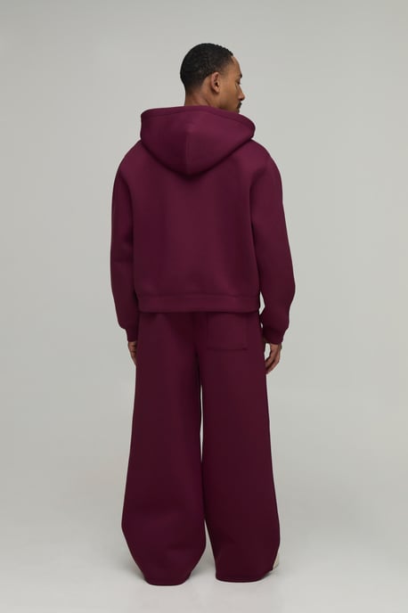 Oversized Boxy Zip Through Scuba Hoodie - Image 2