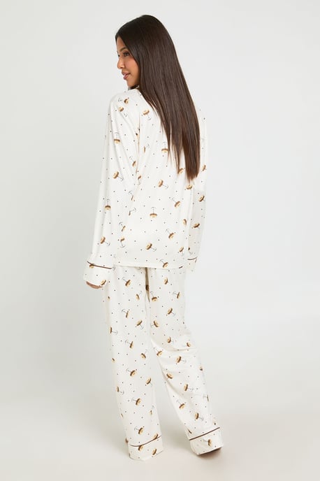 Espresso Martini Print Long Sleeve Shirt & Trouser Pyjama Set - Image 2