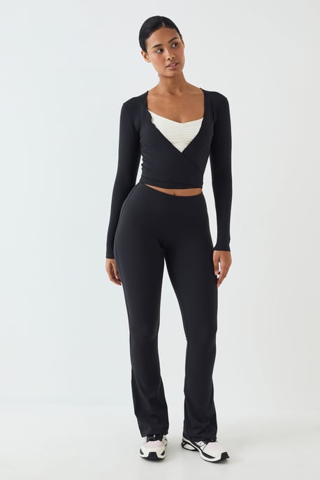 DSGN Studio Soft Luxe Lettuce Edge Wrap Long Sleeve Top - Image 2