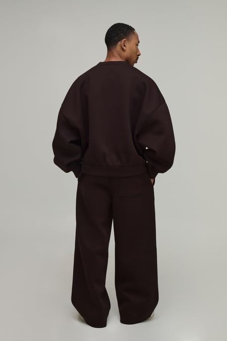 Oversized Batwing Crew Neck Scuba Sweatshirt - Image 2