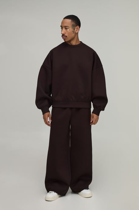 Oversized Batwing Crew Neck Scuba Sweatshirt - Image 4