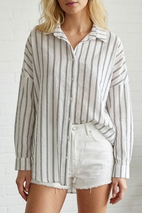Oversized Long-Sleeve Poplin Shirt - Image 2