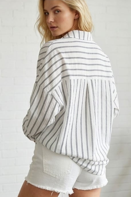 Oversized Long-Sleeve Poplin Shirt - Image 4