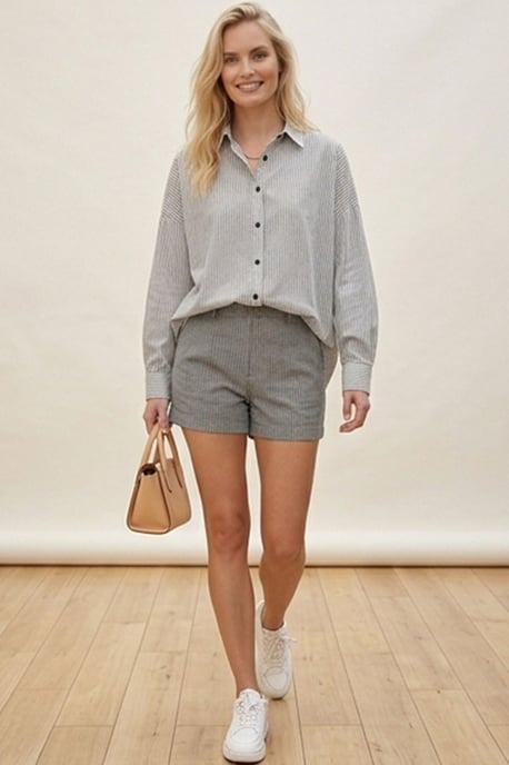 Oversized Long-Sleeve Poplin Shirt - Image 3