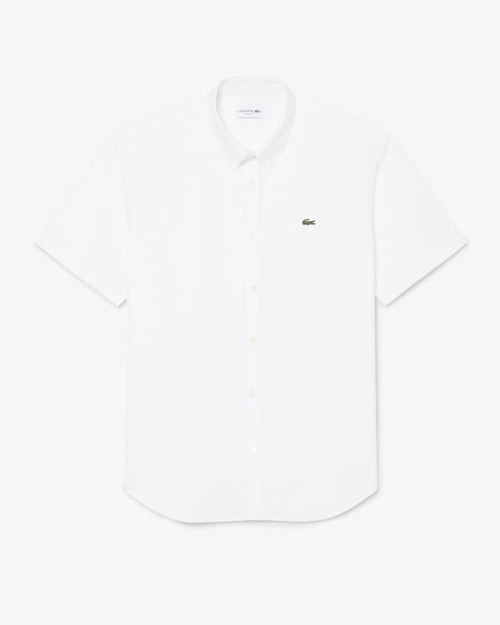 Regular Fit Long Sleeve Logo Detail Shirt in White - Image 2