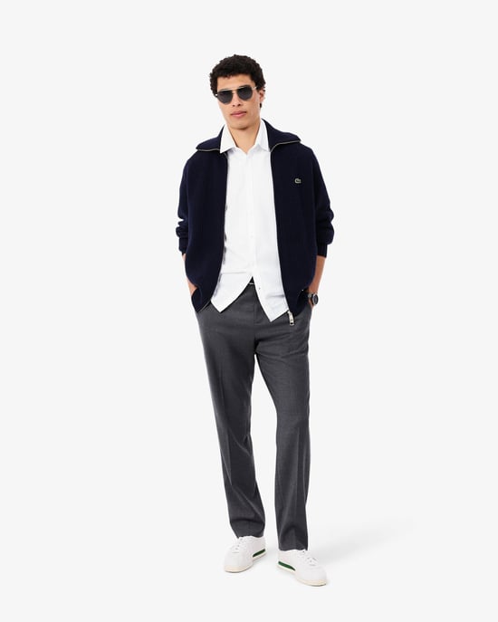Regular Fit Long Sleeve Logo Detail Shirt in White - Image 5