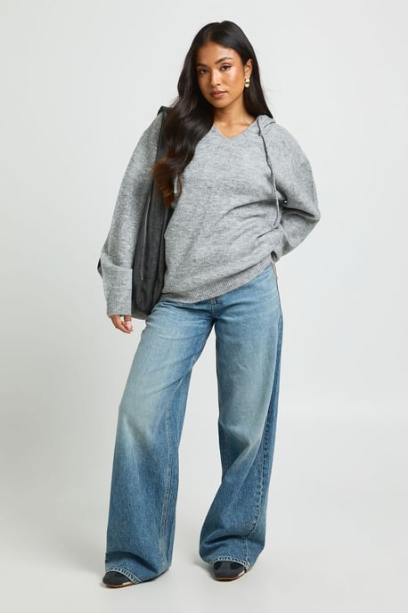 Petite Soft Knit Oversized Hoody - Image 2