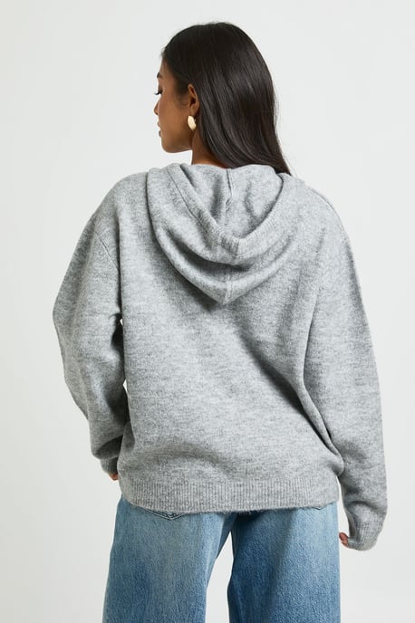 Petite Soft Knit Oversized Hoody - Image 3
