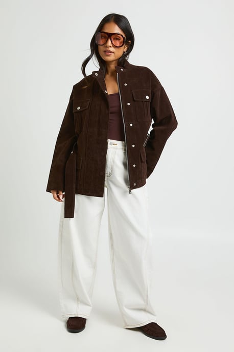 Petite Faux Suede Belted Jacket - Image 2