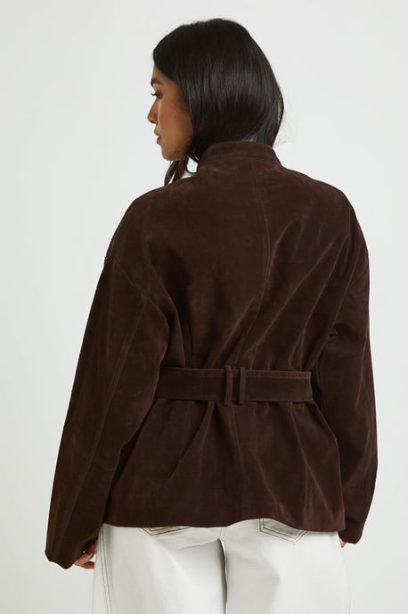 Petite Faux Suede Belted Jacket - Image 3