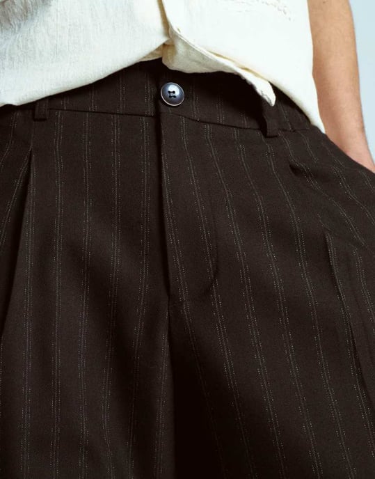 Topman randiga vida byxor i svart - Image 3