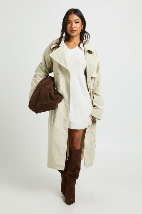 Petite Super Soft V Neck Knitted Mini Dress - Image 2