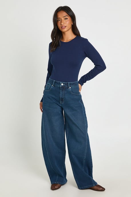 Petite Basic Long Sleeve Crew Neck Bodysuit - Image 3
