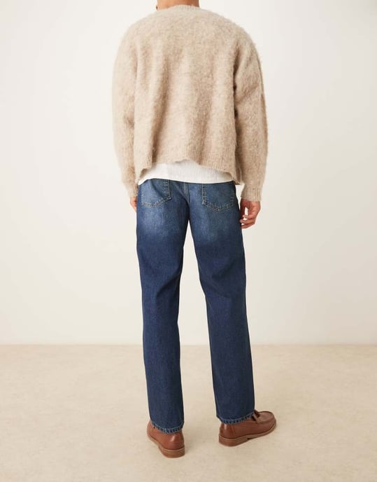 ASOS DESIGN raka jeans i vintage mörkblå tvätt - Image 2