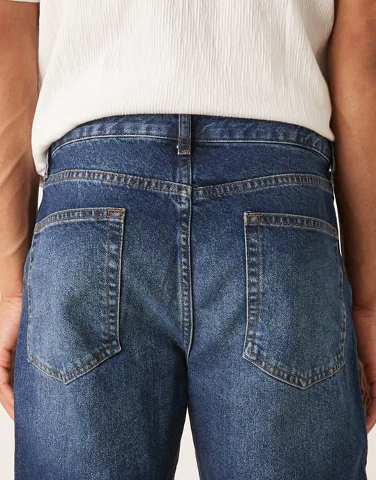 ASOS DESIGN raka jeans i vintage mörkblå tvätt - Image 4