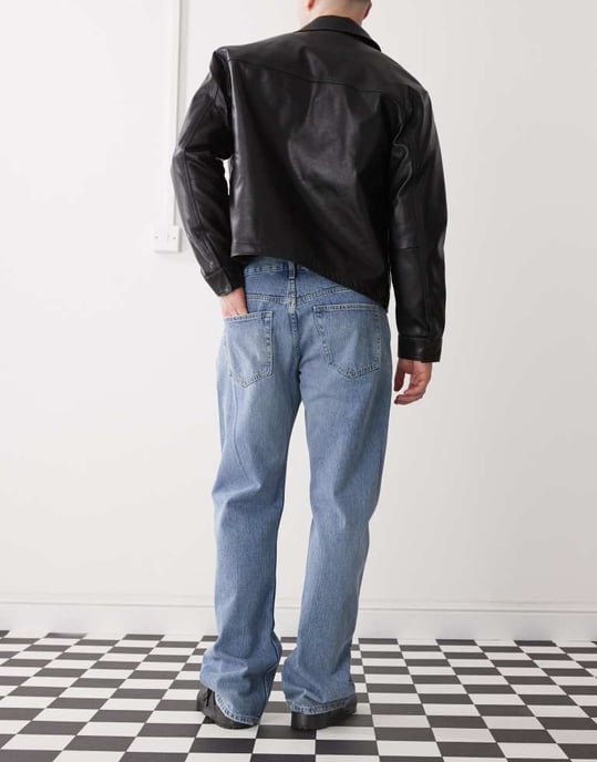 Weekday Meteor låga avslappnade raka benjeans i ljusblått - Image 2