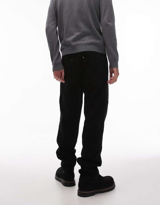 Topman premium raka mockabyxor i svart - Image 3