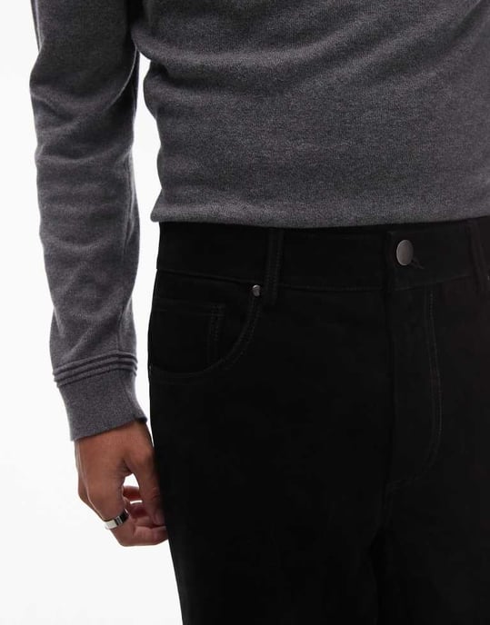 Topman premium raka mockabyxor i svart - Image 4