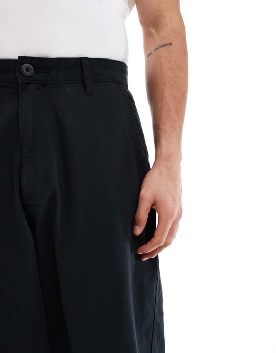 ASOS DESIGN oversized baggy chino i svart - Image 3