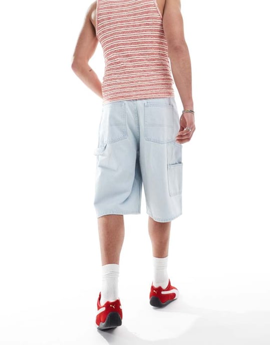Dr Denim Vali Worker baggy fit denimshorts i superlätt retrotvätt - Image 2