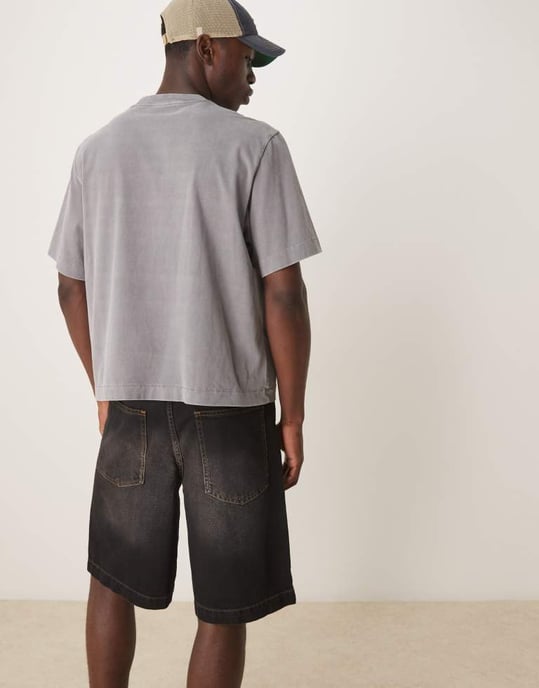 ASOS DESIGN lång denimshorts i tonad brun tvätt - Image 2