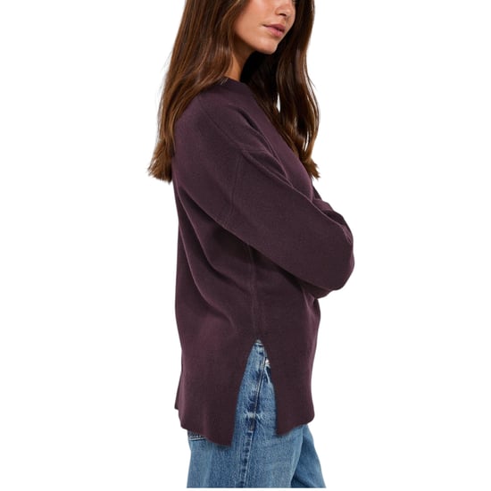 New Look Womens Side Slit Jumper Long Sleeve Sweatshirts Crew Neck Knitted Top - Image 2