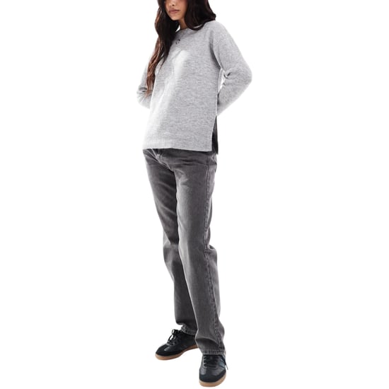 New Look Womens Side Slit Jumper Long Sleeve Sweatshirts Crew Neck Knitted Top - Image 3