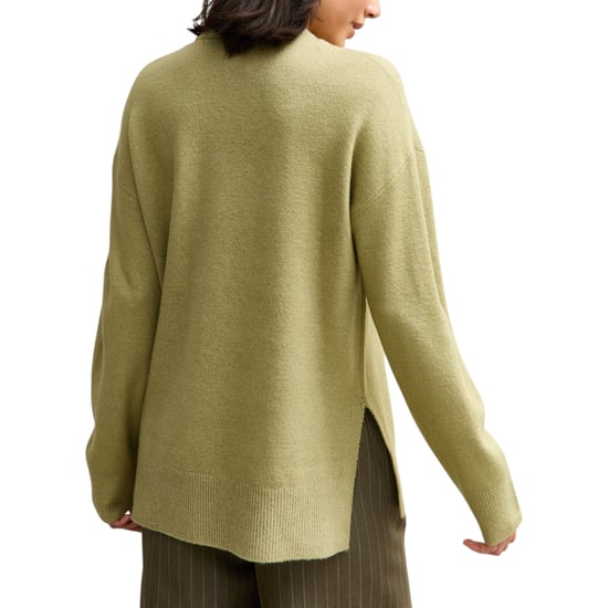 New Look Womens Side Slit Jumper Long Sleeve Sweatshirts Crew Neck Knitted Top - Image 2