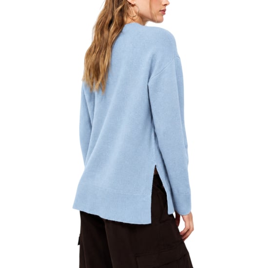New Look Womens Side Slit Jumper Long Sleeve Sweatshirts Crew Neck Knitted Top - Image 2