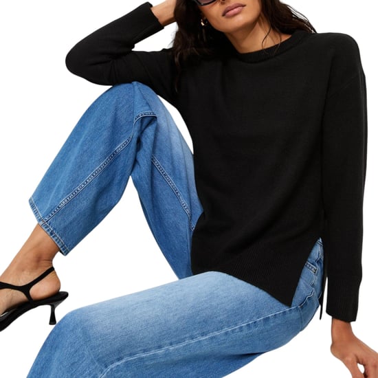 New Look Womens Side Slit Jumper Long Sleeve Sweatshirts Crew Neck Knitted Top - Image 3